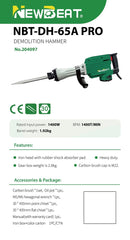 Newbeat Demolition Hammer 1240W PH65A | Model: NBT-DH-65A PRO Demolition Hammer Newbeat 
