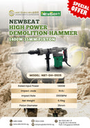 Newbeat Demolition Hammer 1400W | Model: NBT-DH-0935 Demolition Hammer Newbeat 