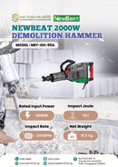 Newbeat Demolition Hammer 2000W | Model: NBT-DH-95A Demolition Hammer Newbeat 