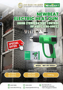 Newbeat Electric Heat Gun 2000W (Temperature Control 50-450°C II 60-600°C) | Model: NBT-HG-2000AT Electric Heat Gun Newbeat 