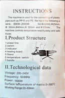 Newbeat PVC Pipe Joint Welder 1500W 20-63mm (Digital Display) | Model: NBT-PWM-1500 Pipe Joint Welder Newbeat 