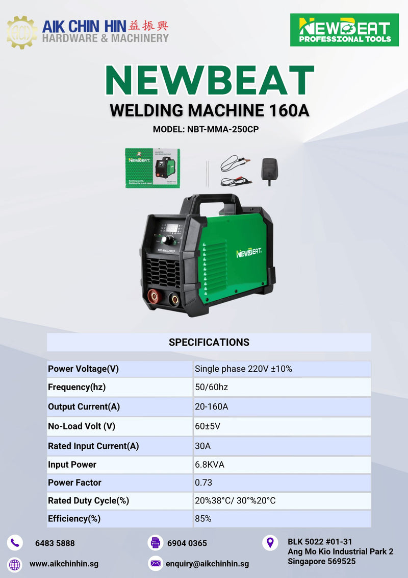 Newbeat Welding Machine 160A | Model: NBT-MMA-250CP Welding Machine Newbeat 