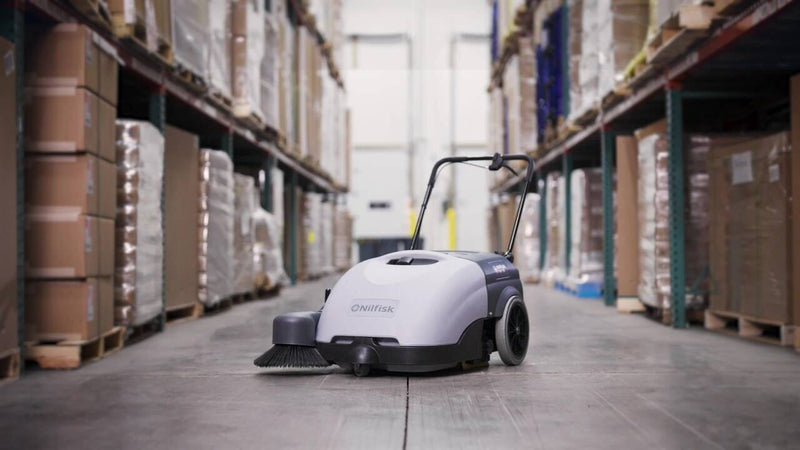 Nilfisk SW750 Push Behind Battery Operated Sweeper | Model: SW750 Sweeper Nilfisk 