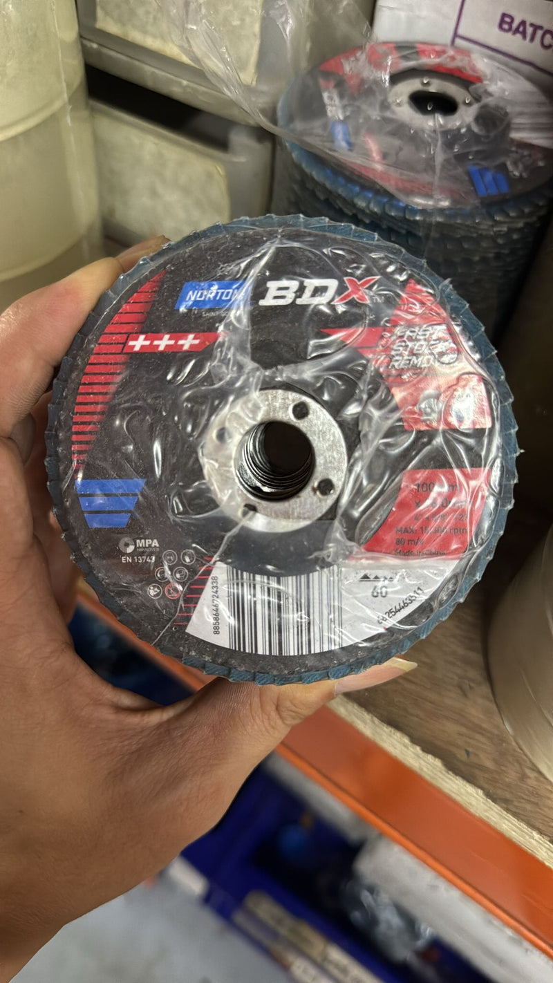 Norton Flap Disc Blue P60 (71416060) 4" For SS.(USA Brand) | Model : FLAP-NT27060 Flap Disc Norton 