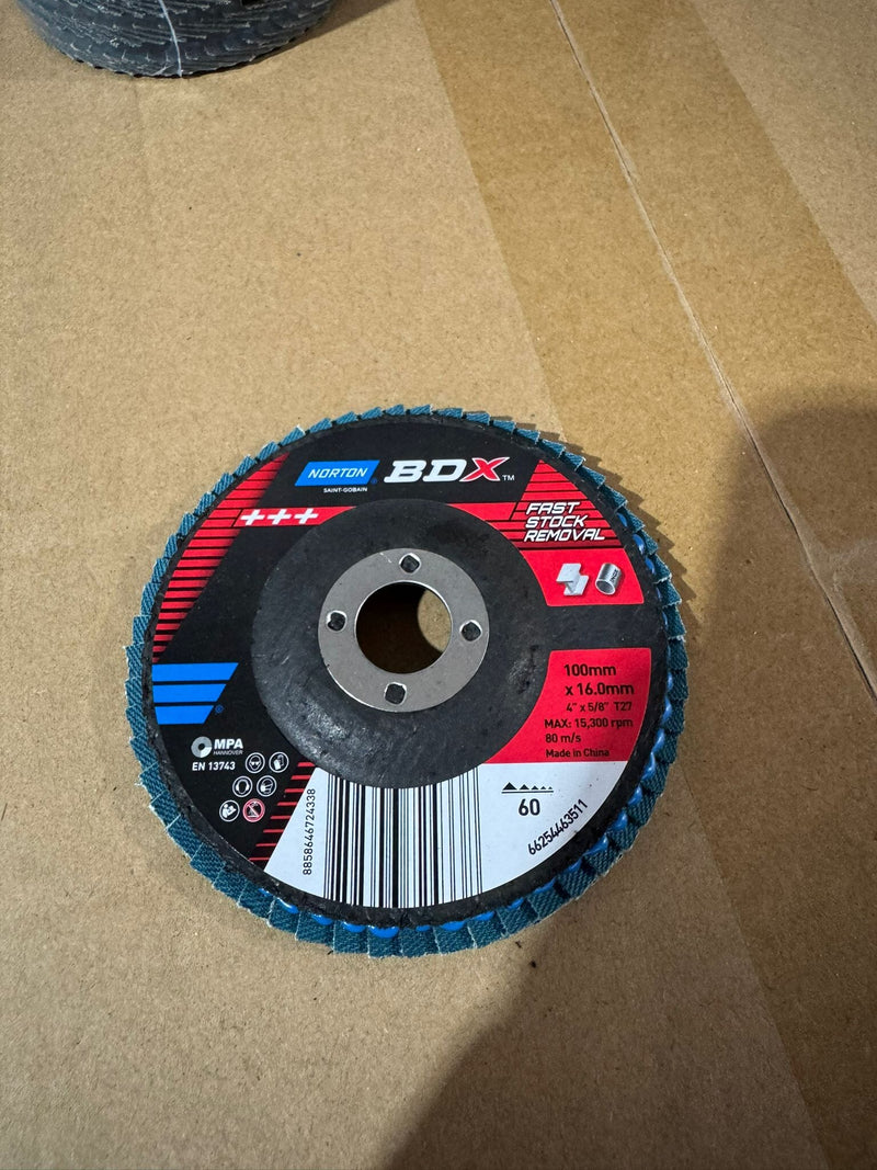 Norton Flap Disc Blue P60 (71416060) 4" For SS.(USA Brand) | Model : FLAP-NT27060 Flap Disc Norton 