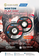 Norton Flap Disc Blue P60 (71416060) 4" For SS.(USA Brand) | Model : FLAP-NT27060 Flap Disc Norton 