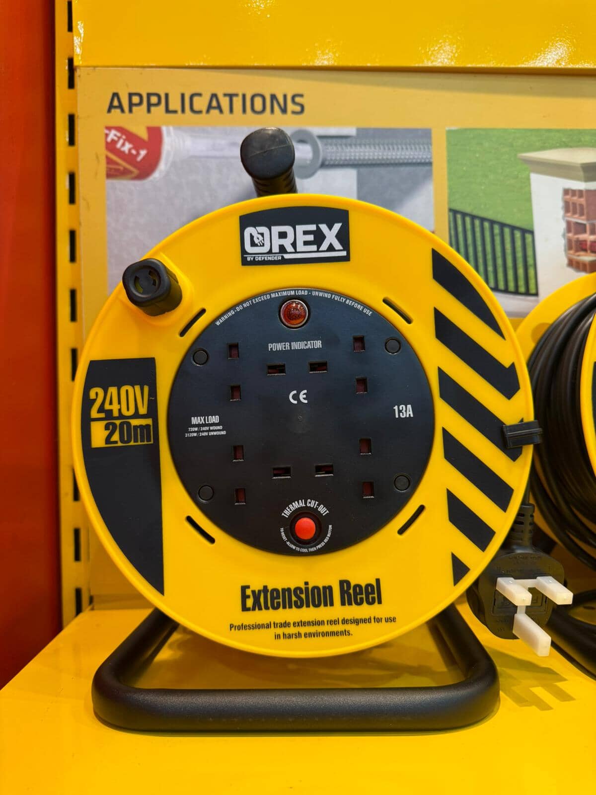 Orex Defender Cable Reel 4 Outlet (For 3 Pin Home Plug) | Model: ECR-O
