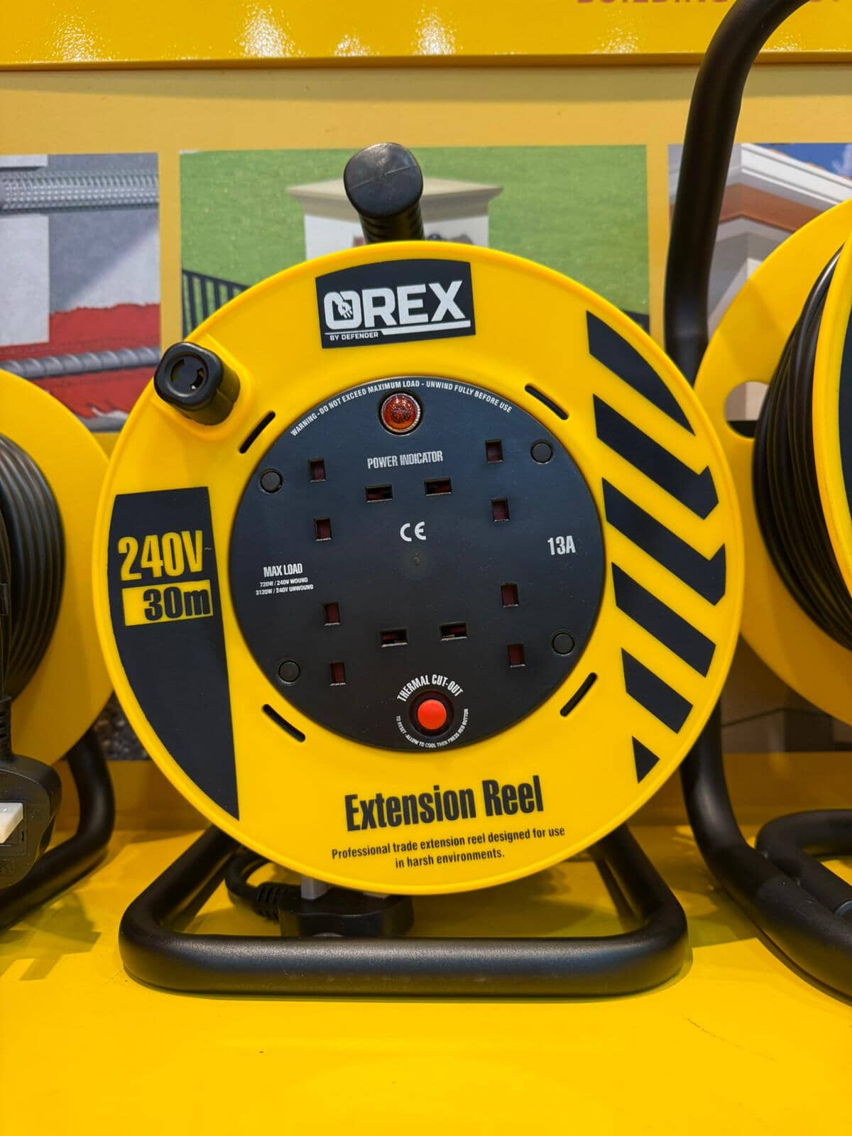 Orex Defender Cable Reel 4 Outlet (For 3 Pin Home Plug) | Model: ECR-O
