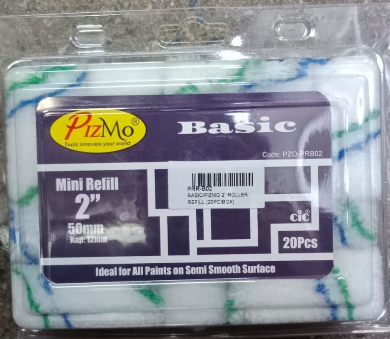 PIZMO Basic 2" Paint Roller Refill (20PC/BOX) | Model : PRR-B02 Roller Refill Aiko 