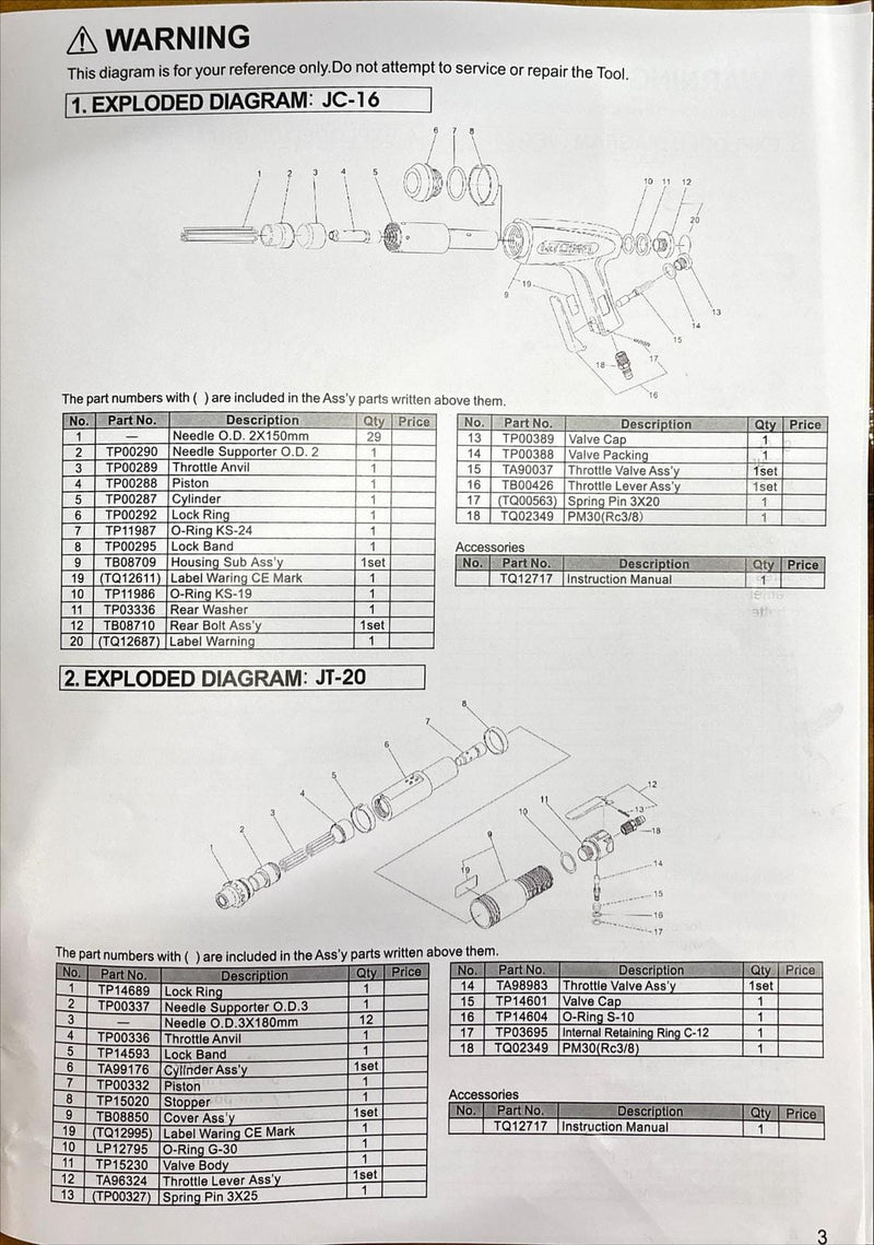 Preumatic Needle Scaler JEX-24 | Model: AT-JEX-24 Preumatic Needle Scaler Aik Chin Hin 