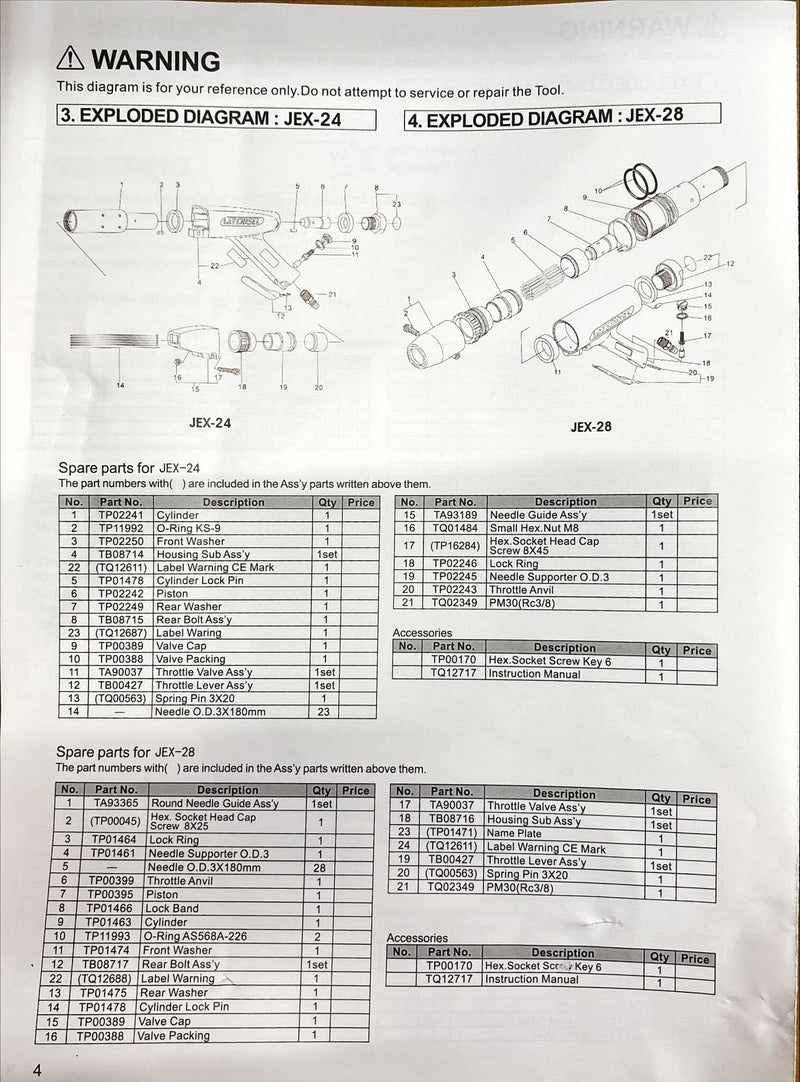 Preumatic Needle Scaler JEX-24 | Model: AT-JEX-24 Preumatic Needle Scaler Aik Chin Hin 