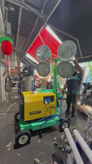 Aiko Led Tower Light with Aiko Silent Diesel Generator 4.5KVA 240V 50Hz 4-Stroke | Model: RDE6500TI+AK1600LED-O=LED-TL-400-DK