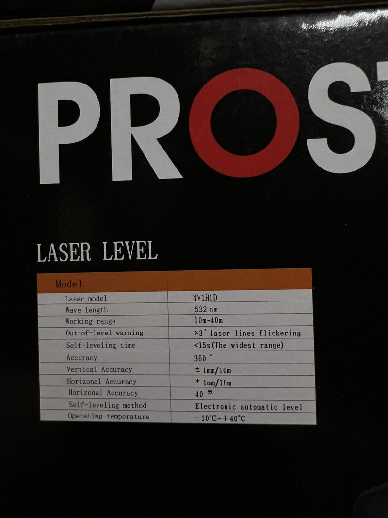 Prost Laser Level Green Line 4V1H1D Comes With Remote | Model : LASER-PRO-4V1H1D Aikchinhin 