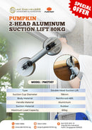 Pumpkin 2-Head Aluminum Suction Lift 80kg | Model: PM27307 Suction Lifter Pumpkin 