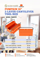 Pumpkin 2-Layer Cantilever Tool Box 16" | Model: PM20731 Tool Box Pumpkin 