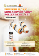 Pumpkin 2pcs Mini Acrylic Paint Roller Refill Set 4" | Model: PM30227 Paint Roller Refill Pumpkin 