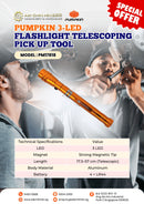 Pumpkin 3-LED Flashlight Telescoping Pick Up Tool | Model: PM17818 LED Telescoping Pumpkin 