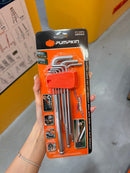 Pumpkin 9pcs Extra Long Allen Hex w/Ball Key Set 1.5-10mm (6pc/box) | Model: PM28562 Hex Key Pumpkin 