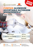 Pumpkin Aluminum Adjustable Bathroom Wrenchench 8" | Model: PM14929 Wrenches Pumpkin 