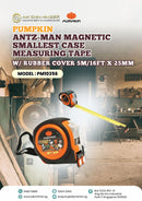 Pumpkin Antz-Man Magnetic Smallest Case Measuring Tape W/ Rubber Cover 5m/16ftx25mm | Model: PM10356 Measuring Tape Pumpkin 