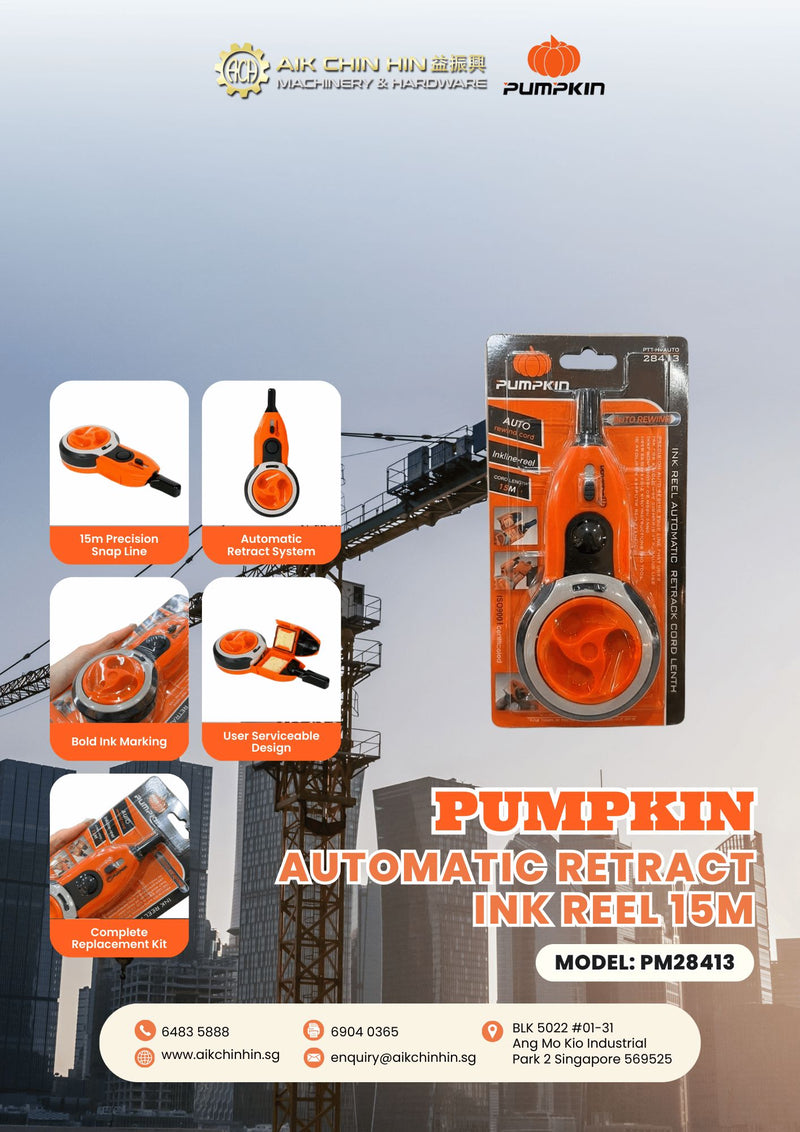 Pumpkin Automatic Retrack Ink Reel 15m | Model: PM28413