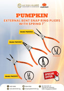 Pumpkin External Straight Snap Ring Pliers with Spring 7" | Model: PM33564 Pliers Pumpkin 