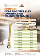 Pumpkin Gear Ratchet Flex Combination Wrench Ultra CR-V | Model: PM44753-PM44769 Combination Wrench Pumpkin 