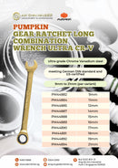 Pumpkin Gear Ratchet Long Combination Wrench Ultra CR-V | Model: PM44882-PM44894 Combination Wrench Pumpkin 
