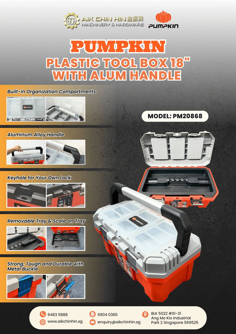 Pumpkin H/D Plastic Tool Box 18