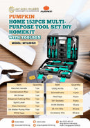 Pumpkin Home 152pcs Multi-Purpose Tool Set DIY Homekit with Toolbox | Model: MTC20521 Multi Tool Set Pumpkin 
