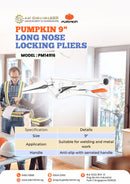 Pumpkin Long Nose Locking Pliers 9" | Model: PM14916 Long Nose Locking Pliers Pumpkin 