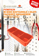 Pumpkin M Size Rectangle 3 Slot Packout Organizer 30x12x7.5cm | Model: PM20903 Organizer Case Pumpkin 