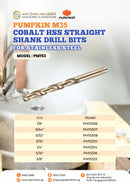 Pumpkin M35 Cobalt HSS Straight Shank Drill Bits for Stainless Steel | Model: PM153 Drill Bits Pumpkin 
