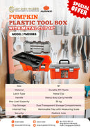 Pumpkin Plastic Tool Box W/ Metal Clip 18" | Model: PM20865 Tool Box Pumpkin 