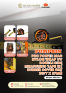 Pumpkin Pro Power Mag Nylon Wrap UV Double Side Measuring Tape w/Rubber Cover 8m/26ft x 27mm (6pcs/box) | Model: PM13142 Measuring Tape Pumpkin 