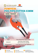 Pumpkin PVC Pipe Cutter 63mm | Model: PM33625 PVC Pipe Cutter Pumpkin 