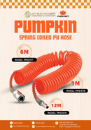 Pumpkin Spring Coiled Pu Hose 6m/9m/12m | Model: PM31477 / PM31478 / PM31479 Aikchinhin 