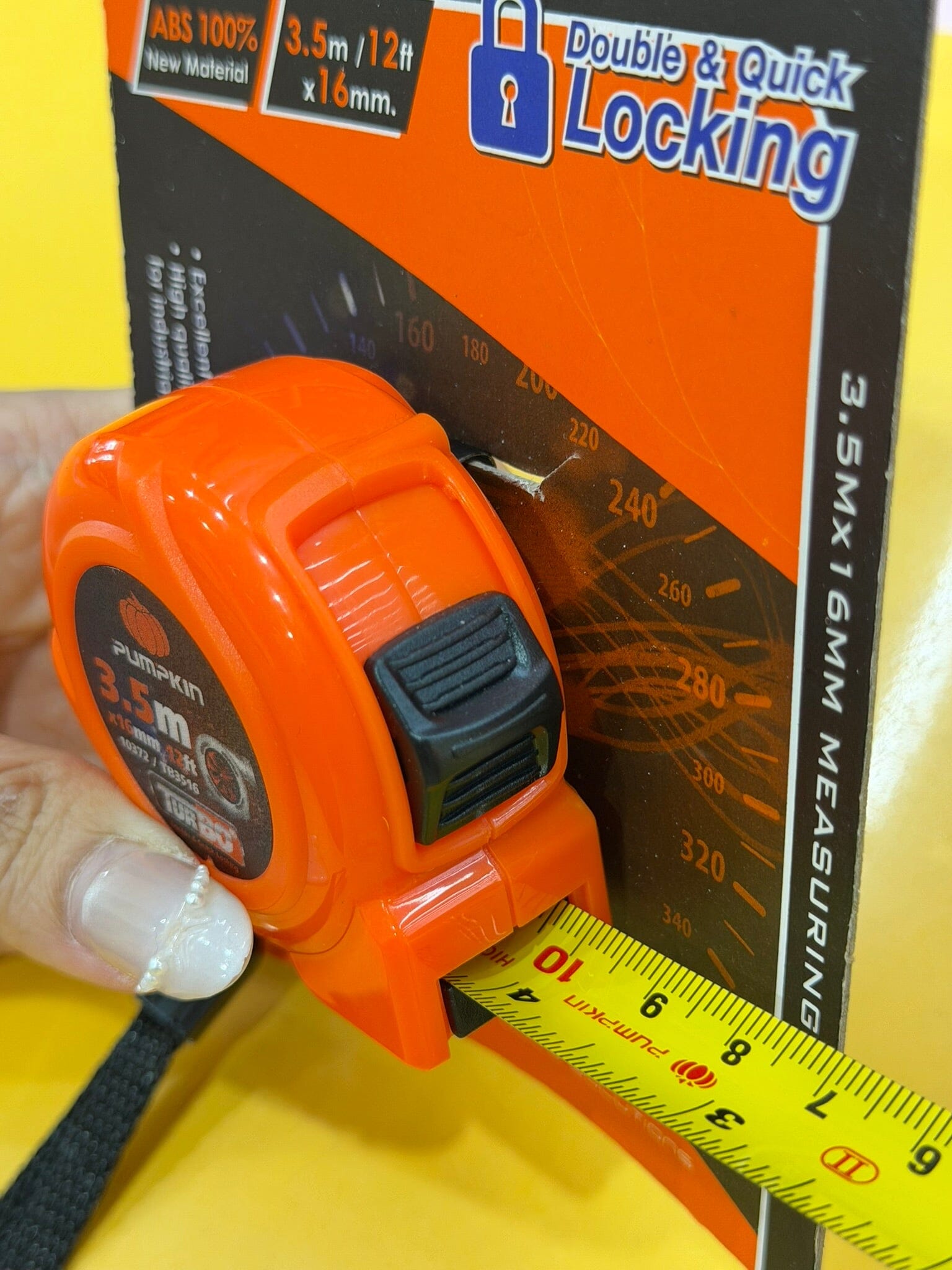Pumpkin Turbo Small Case Measuring Tape 3.5m/12ftx16mm | Model: PM1037
