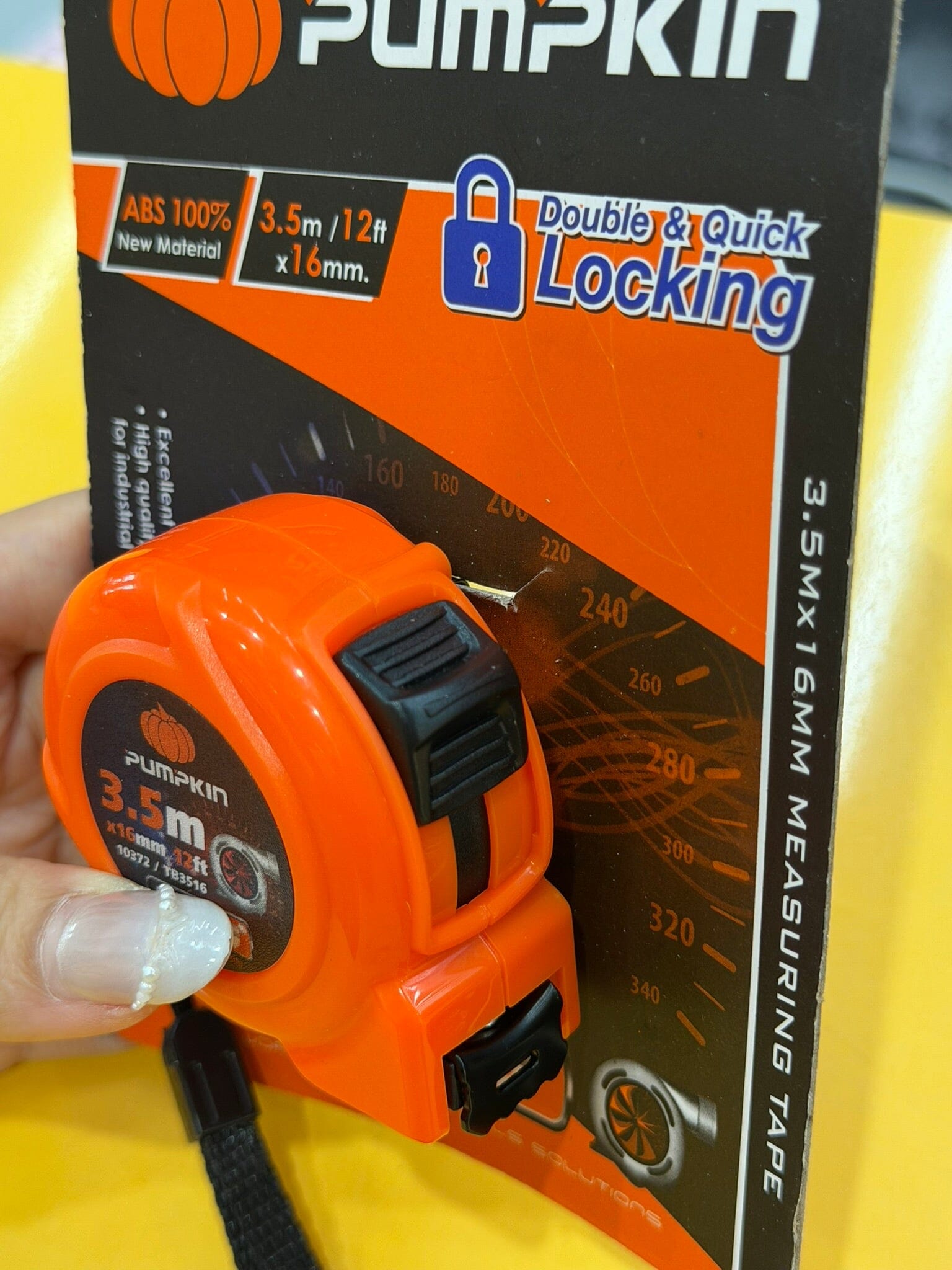 Pumpkin Turbo Small Case Measuring Tape 3.5m/12ftx16mm | Model: PM1037