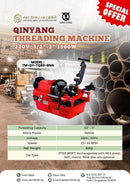 Qinyang 220V Threading Machine 1/2"-3" 1500W | Model : TM-QY-TQ80-BNG Threading Machine Qinyang 