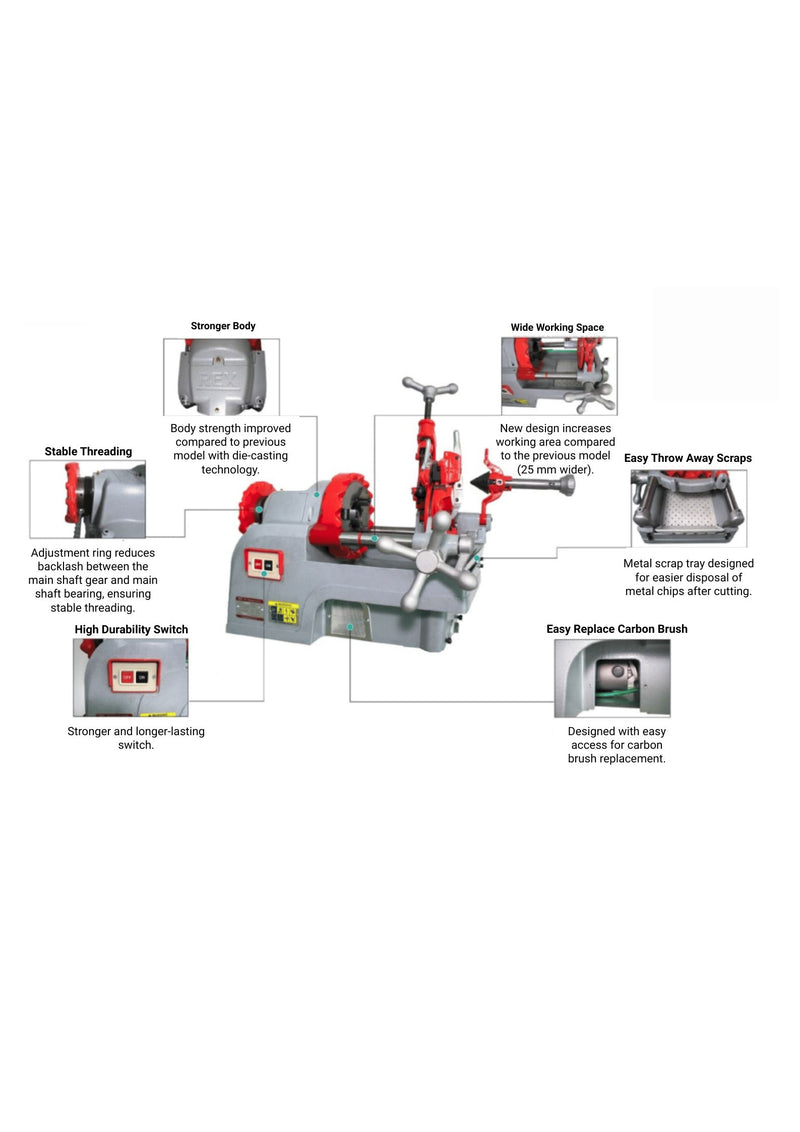 Rex Threading Machine 2'' | Model" TM-REX-FP50 Threading Machine Rex 