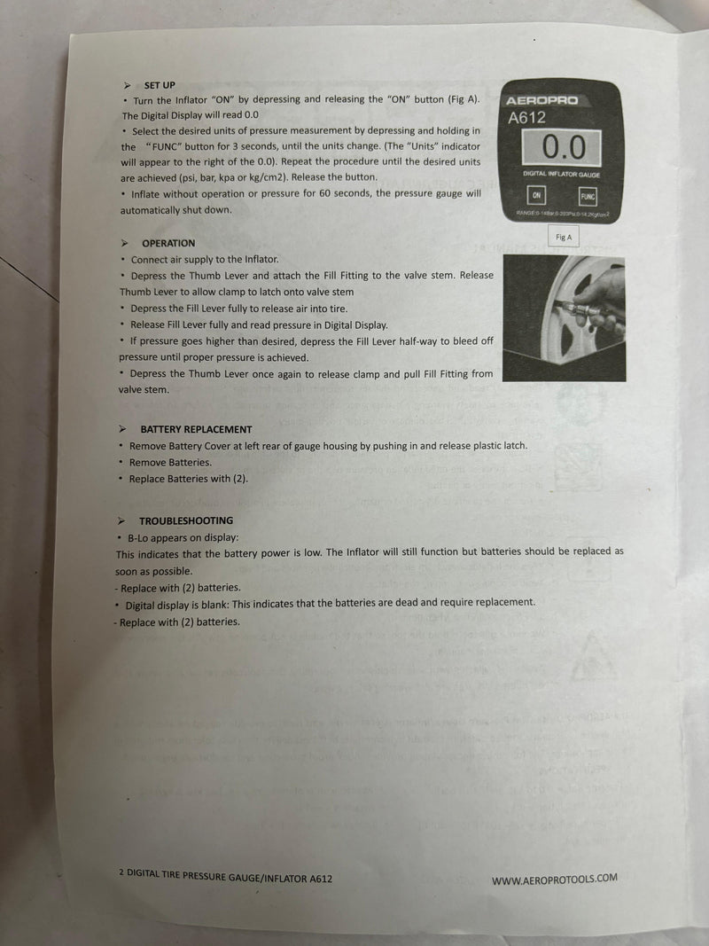 Rong Peng Aeropro Tyre Inflating Inflator Gun with Digital Display Gauge | Model : SG-A612 Inflator Rong Peng 