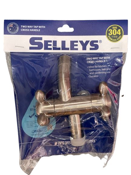 Selleys SS304 Basin 2Way Tap - Cross Handle (Left/Right) | Model : SEY-S60432 Water Tap SELLEYS 
