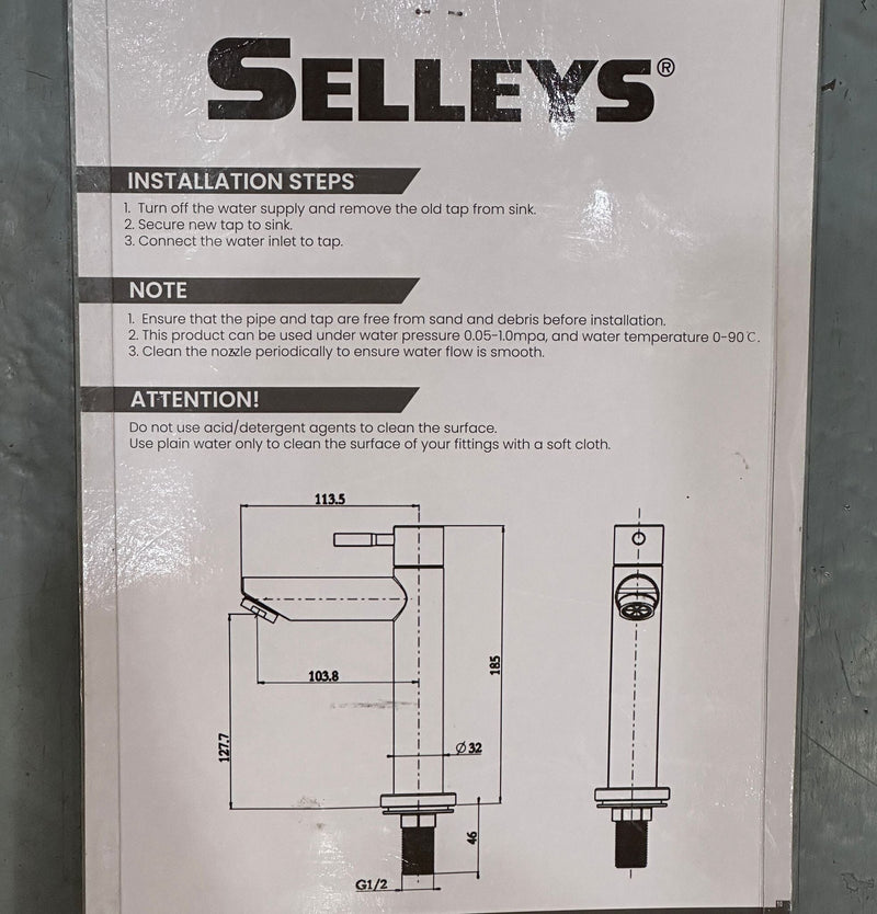 Selleys SS304 Basin Tap (Long) - Stick Handle | Model : SEY-S6050 Water Tap SELLEYS 