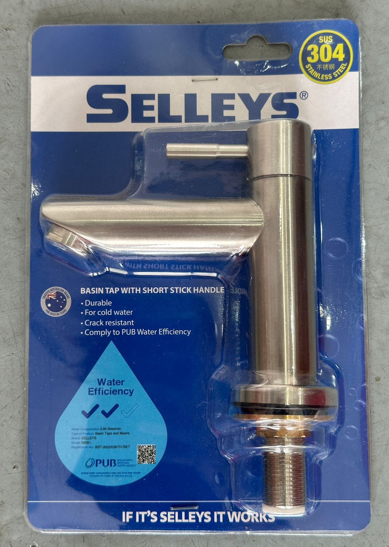 Selleys SUS304 Basin Tap (Cold) - Stick Handle | Model : SEY-S6051 SELLEYS 