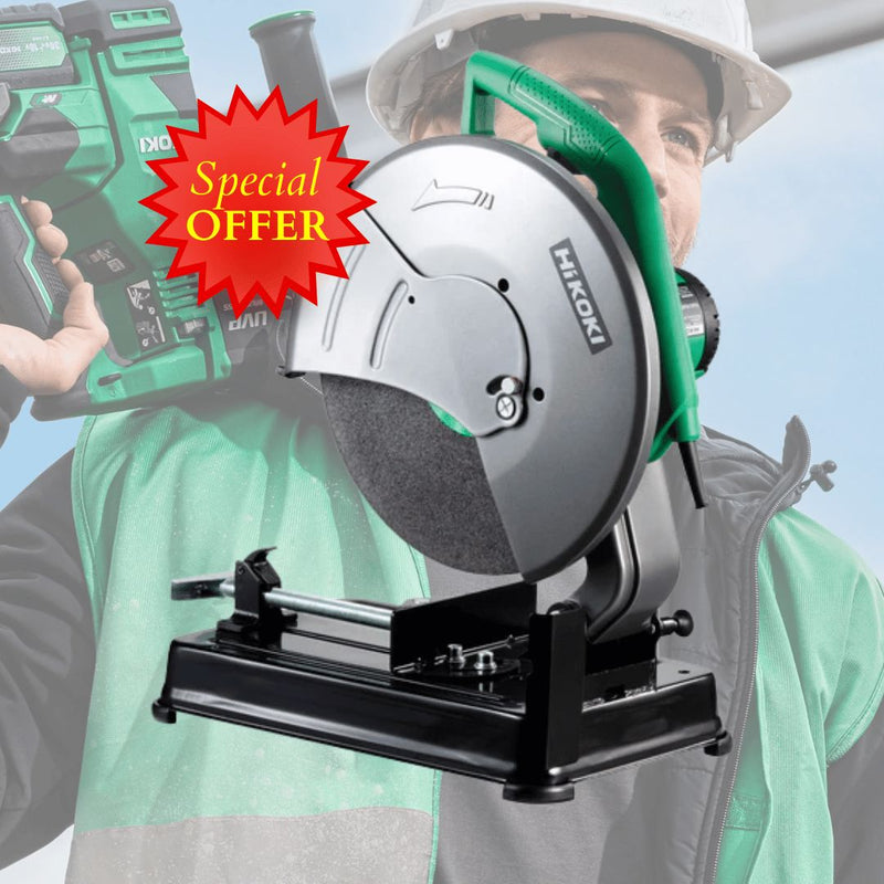 SPECIAL OFFER | Hikoki 14" High Speed Cut Off Saw Cutting Machine with Soft Start, Spindle Lock, Quick Lock Vise | Model : CC14ST Cut Off Machine HIKOKI 