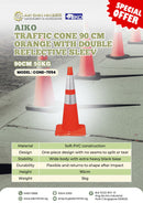 Traffic Cone 90 cm Orange With Double Reflective Sleeve | Model : CONE-7094 Safety Cone Aiko 