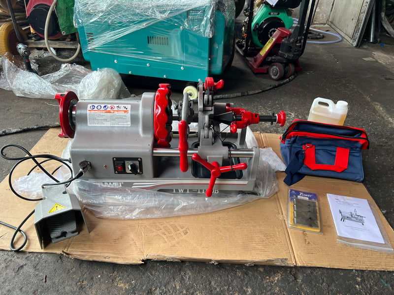Tuwei Threading Machine 1/2"-2" 1800W 240V 50HZ C/W BSPT Dies | Model: TM-TWT-1T50B Threading Machine Tuwei 