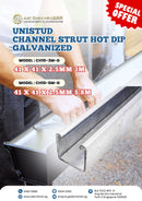 Unistud Channel Strut 41x41x2.5mm 3m Hot Dip Galvanized | Model: CH10-3M-G Unistud Aiko 