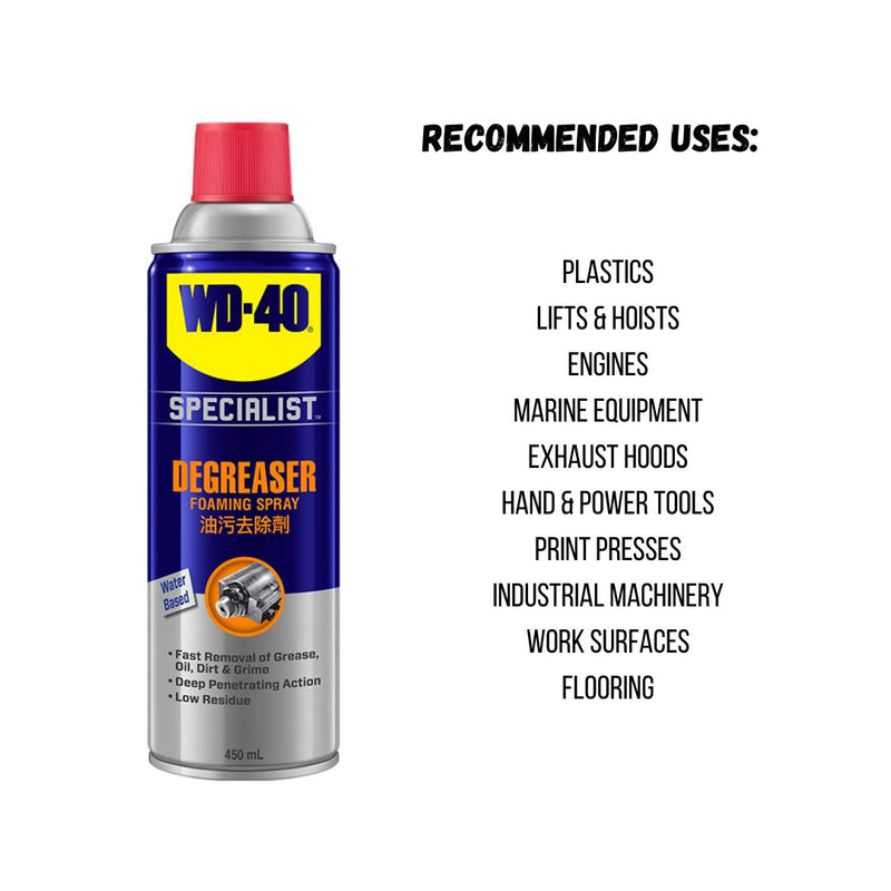 WD40 Specialist Degreaser Foaming Spray 450ml | Model: WD40-S-FAD WD40 